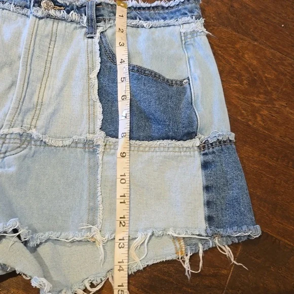 Wild Fable Patchwork Highest Rise Cut Off Shorts - Picture 7 of 9